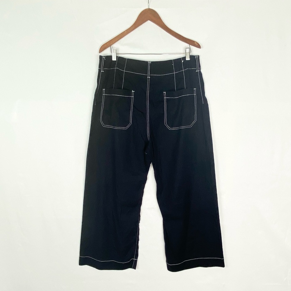 Maeve The Colette Crop Wide-Leg Pants by Maeve Contrast-Stitch Edition Size 34 - Picture 2 of 4